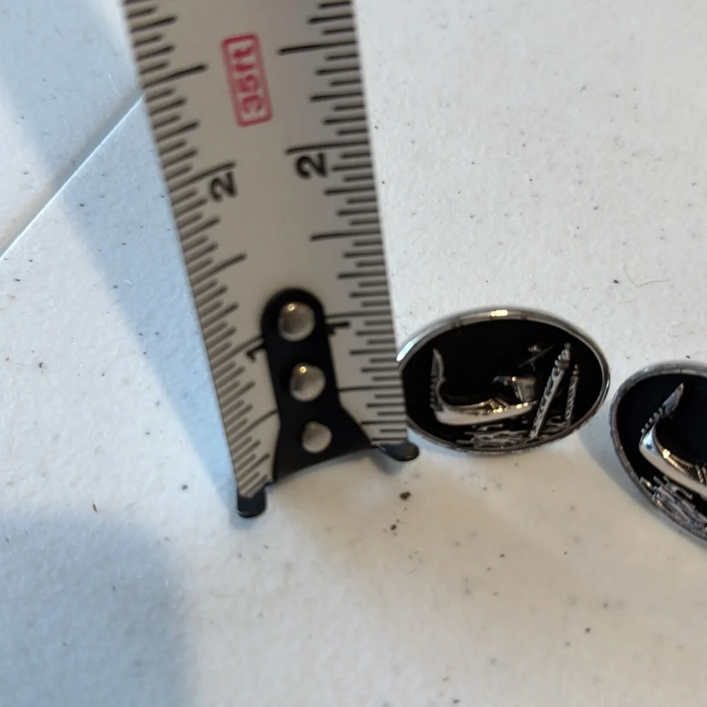Vintage Gondola Cufflinks Mens Jewelry Silver Tone Cuff Links Elegant Bl…